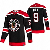 Chicago Blackhawks 9 Bobby Hull Black Adidas 2020-21 Reverse Retro Alternate Jersey Dzhi,baseball caps,new era cap wholesale,wholesale hats
